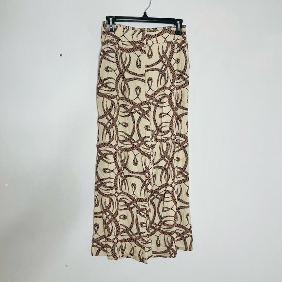 Richard Allen x H&M Pattern Long Line Elastic Waist Flowy Crop Pants Size 4 - Picture 1 of 6